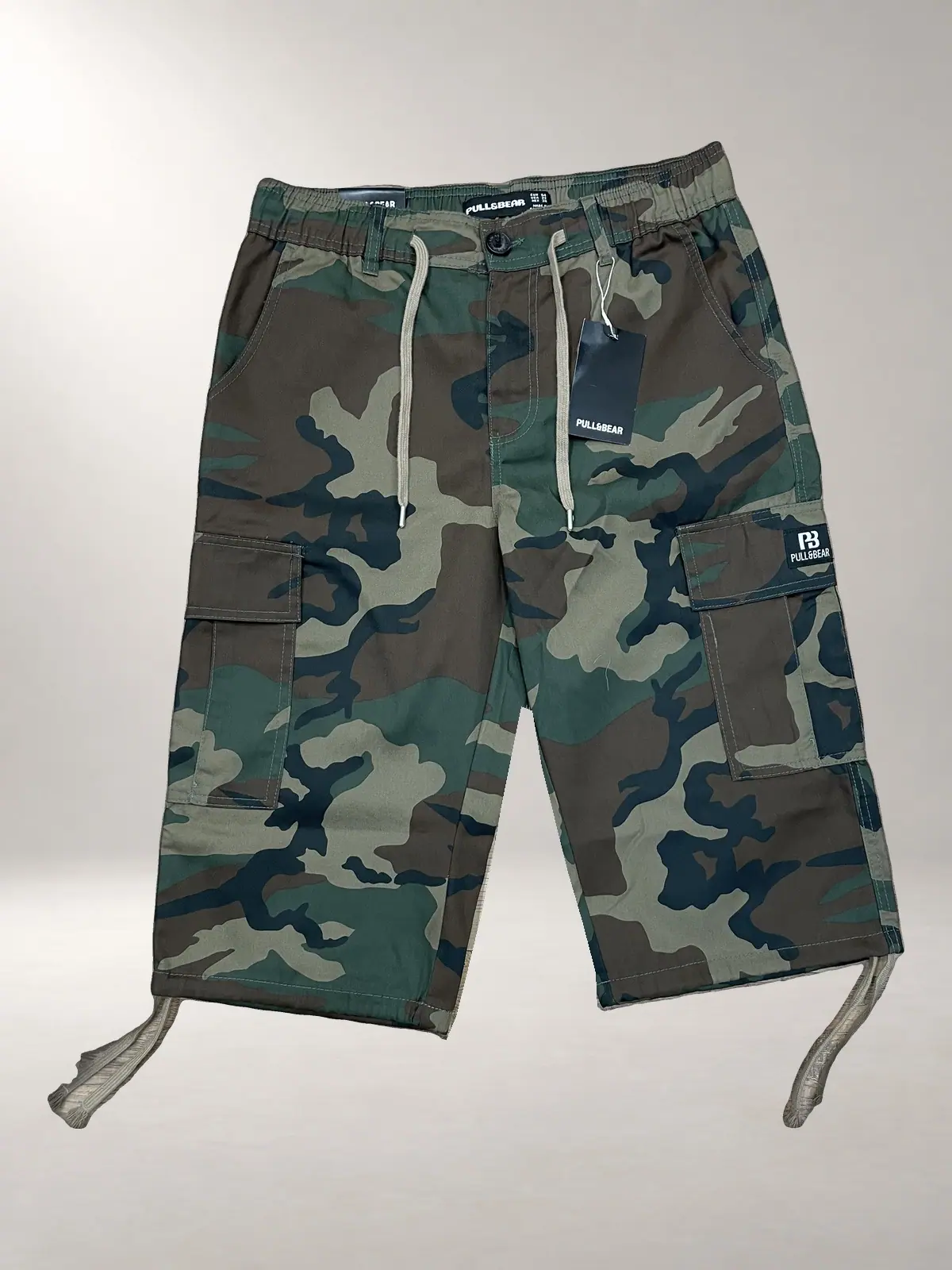 Cargo Shorts - Classic Woodland Camo Front view