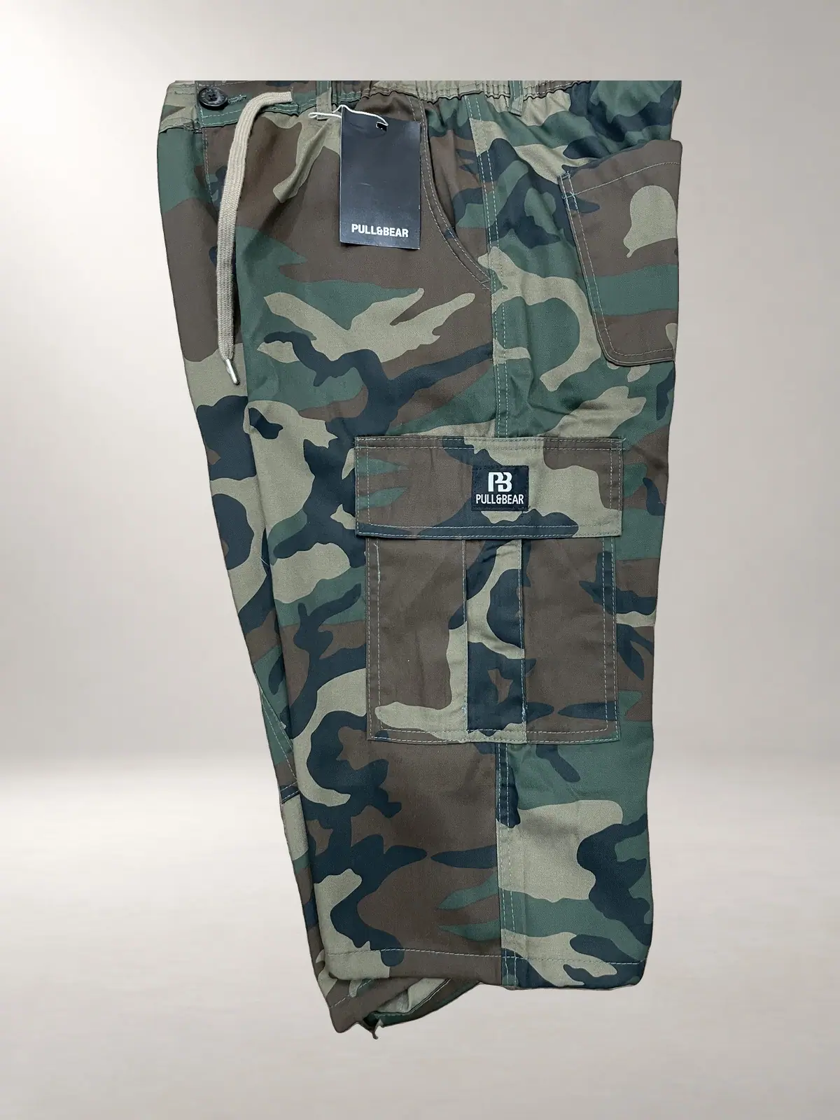 Cargo Shorts - Classic Woodland Camo Detail view