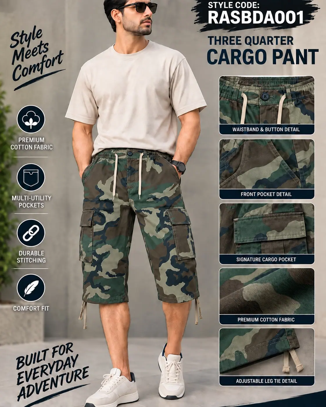 Cargo Shorts - BD Army Colour